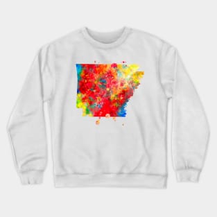 Arkansas State Watercolor Map Painting Crewneck Sweatshirt